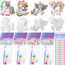 Foilswirl 28 Set End of Year Gifts DIY Painting Kit Unicorn Ceramic to Paint Your Own Statues Unpainted Bisque Figurines with Greeting Cards Art Crafts for Prize Summer Party Favors