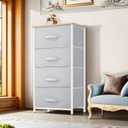 YITAHOME Dresser with 4 Drawers - Fabric Storage Tower, Organizer Unit for Bedroom, Living Room, Hallway, Closets - Sturdy Steel Frame, 11.8"D x 17.7"W x 37.4"H