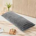 BEDELITE Body Pillow Cover with Zipper Closure, Decorative Boho Fleece Pillowcase 20 x 54 Inches, Luxury Fluffy Plush Long Body Pillow Pillowcase for All Seasons(Gray-Boho)