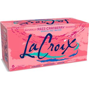 La Croix, Sparkling Water Cran-Raspberry, 96 Ounce Pack of 8 (EXP 12/17/26)