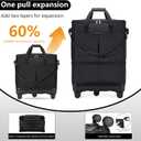 Large Capacity Rolling Duffle Bag with Detachable Wheels,Expandable Foldable Suitcase for Travel,Collapsible Luggage Duffel Overnight Weekend Bags without Telescoping Handle