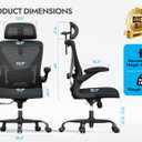 Ergalithic Ergonomic Office Chair - X-Shaped Computer Desk Chair Comfy, Gaming Chair, Office Chair with Lumbar Support, Mesh Office Chairs with Headrests, Desk Chair for Long Hours (Black Silver), 27.6 Inches X 17.3 Inches X 49.2 Inches