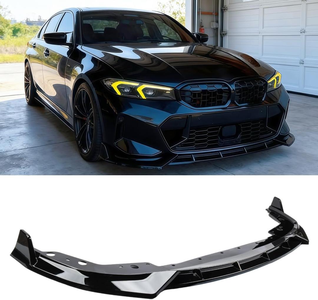 Front Lip Compatible with BMW G20 3 Series M Sport 330e 330i M340i 20232026 LCI, Front Bumper Chin Splitter Spoiler for 330i 330e M340i (Gloss Black)