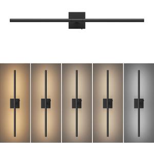 Tipace Hard-Wired LED Black Vanity Light Fixtures for Bathroom Over Mirror 39.4 inch LED Bath Sconces Hardwired 5CCT Adjustable Morden Picture Lights for Paintings