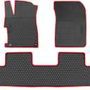 Car Floor Mat for Honda Civic 9th Generation 2012 2013 2014 2015, Custom Fit Rubber Black and Red Auto Floor Liners Mat All Weather Protection Heavy Duty Odorless
