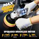 Cordless Buffer Polisher for De-walt 20v Max Battery, Brushless Rotary Car Buffer Polisher, Variable Speed 1000-6000 RPM, Detachable Handle Polisher for Car Detailing,Sanding Waxing (No Battery)