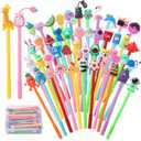 Vellibring 48PCS Cute Cartoon Gel Ink Pens 48 Styles Bulk Novelty Assorted Styles Animal Pens Fun Writing Students Rewards School Office Home Supplies