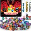 QMAY Mystery Dice Box - 48PCS DND Dice Set, Random Dice Patterns, 6 Surprise Boxes, Polyhedral Dice with Dice Display Tube, D&D Gifts Box for Dungeons and Dragons, RPG, MTG,Role Playing Table Game
