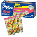 Ziploc Gallon Food Storage Slider Bags, Power Shield Technology for More Durability, 68 Count