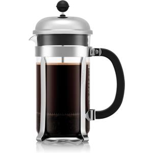 Bodum 34oz Chambord French Press Coffee Maker, High-Heat Borosilicate Glass, Polished Stainless Steel  Made in Portugal