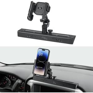 JOYTUTUS Metal Dash Platform Mount Phone Holder Compatible with 2014-2018 Silverado & Sierra, 2015-2019 Silverado HD & Sierra HD| Custom Fit Phone Mount Expansion Platform| One-Hand Adjustable Clip
