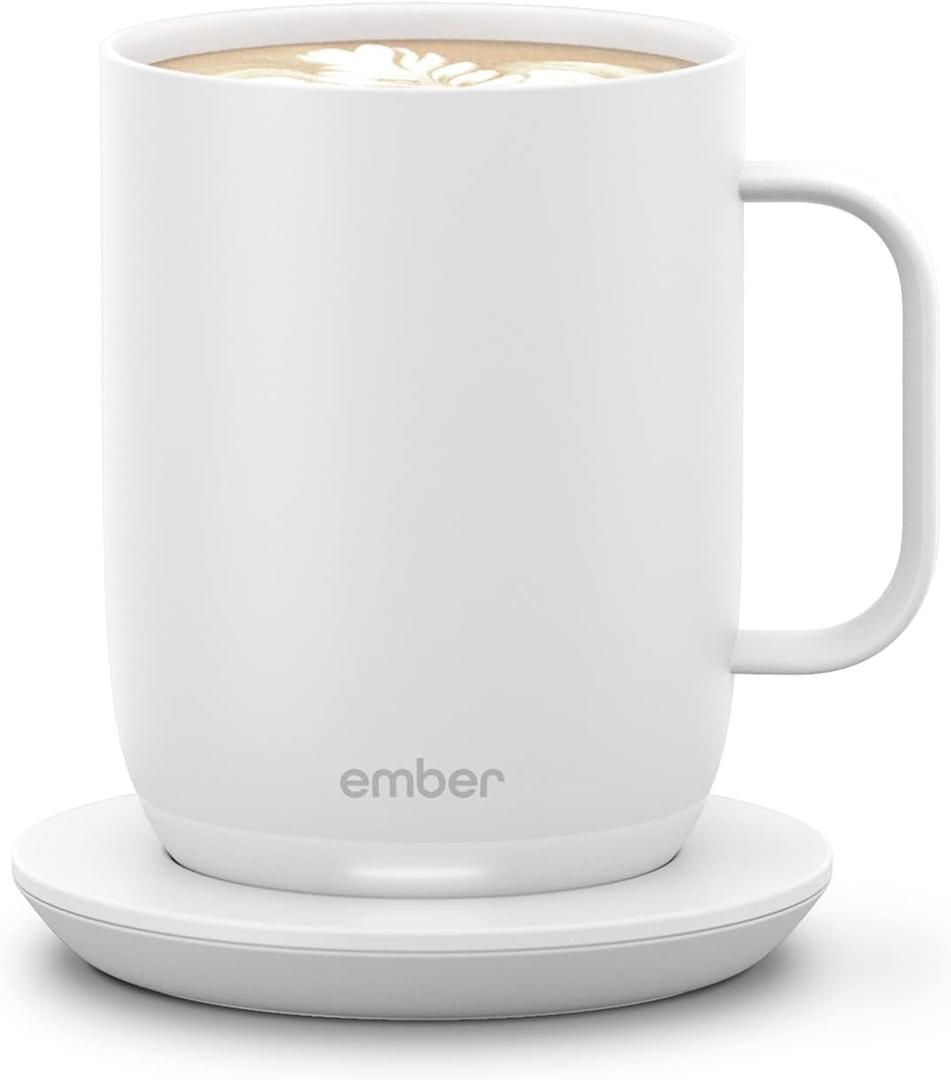 Ember Temperature Control Smart Mug 2, 14 Oz, App-Controlled Heated Coffee Mug with 80 Min Battery Life and Improved Design, White