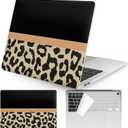 Seorsok Compatible with MacBook Air 13 inch Case 2022 2021 2020 2019 2018 Release Model A1932 A2179 M1 A2337 with Touch ID Cool Cheetah Laptop Plastic Hard Shell&Keyboard Cover-Beige&Black