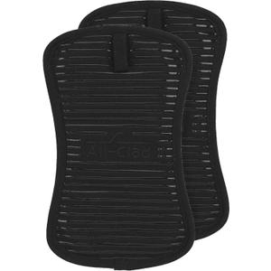 All-Clad Premium Pot Holder & Hot Pad: Heat Resistant to 500 Degrees - 100% Cotton, 10""x6.25"" Hot Pad for Kitchen and Barbeque, (2-Pack), Black