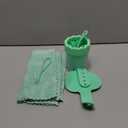 Professional 7 in 1 Dog Paw Cleaner for Dogs & Cats - Includes 1 Portable Paw Washer, 1 Bath Brush, 2 Dog Toothbrushes and 3 Absorbent Towels Note: Fits Paws up to 2 Inches Wide (Small, Light Green)