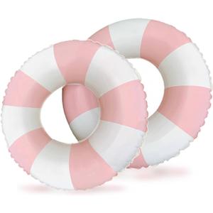 2PCS Floats for Adults Rings Striped Pool Float Large Swim Ring for Adults,30 Inch Classic Striped Teens Adult Inner Tubes Summer Beach Bachelorette Party