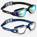 3 x Adult Swim Goggles 2 Pack No Leaking Goggles for Men Women Youth | Anti-Fog UV Protection Mirrored Swimming Glasses