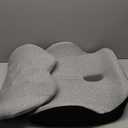 X Large Memory Foam Seat Cushion Lumbar Support Pillow for Sciatica & Tailbone Pressure Relief Coccyx Pad for Office Chair, Car, Wheelchair, Home, Office (Gray)