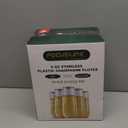 FOCUSLINE 24 Pack 9 Oz Plastic Stemless Gold Rim Champagne Flutes, Heavy Duty, Shatterproof, Disposable & Reusable Crystal Clear Toasting Glasses