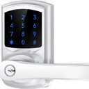 HIDALIFE Keyless Entry Door Lock with Keypad and Handle for Front Doors, Touchscreen Electronic Door Lock, Anti-peep Password, Auto-Locking, Matte Black