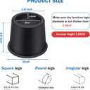 ANNKUT Bed Risers 4 Inch Heavy Duty, Round Furniture Risers for Bed Desk Table Sofa CouchBed Lifts Risers, Support up to 3300 Lbs(4 Pack Black)