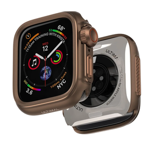 ULTIMAL Metal Case Compatible with Apple Watch Series 9/8/7 45mm with Back Cover,Military Grade Shockproof Protective Case, Rugged Cover for iWatch 45mm (Brown)
