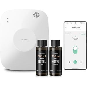 Smart Waterless Essential Oil Diffuser Hotel Scent Starter Kit, 400mL Capacity with 200mL Fragrance Oil, Up to 2000 sq ft Scent Air Machine with 12A1V Power Adapter for Large Room, ANA White Kit