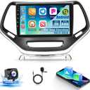 [2+64G] Car Radio for Jeep Cherokee 2013-2018 - Wireless Carplay and Android Auto - 10.1 Inch Touchscreen Android 13 Car Stereo - DSP/WiFi/GPS Navigation/SWC + AHD Backup Camera