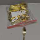 N9R 50PCS Gold Plastic Forks, Solid, Durable and Heavy Duty Plastic Forks Disposable, Perfect Plastic Utensils for Parties, Thanksgiving, Christmas and Daily Use