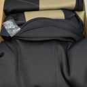 HChengkikz Car Seat Covers Full Set, Waterproof Neoprene Car Seat Covers, Airbag Compatible, Universal Automotive Seat Covers for Most Sedans, SUVs, Trucks (Black + Beige)