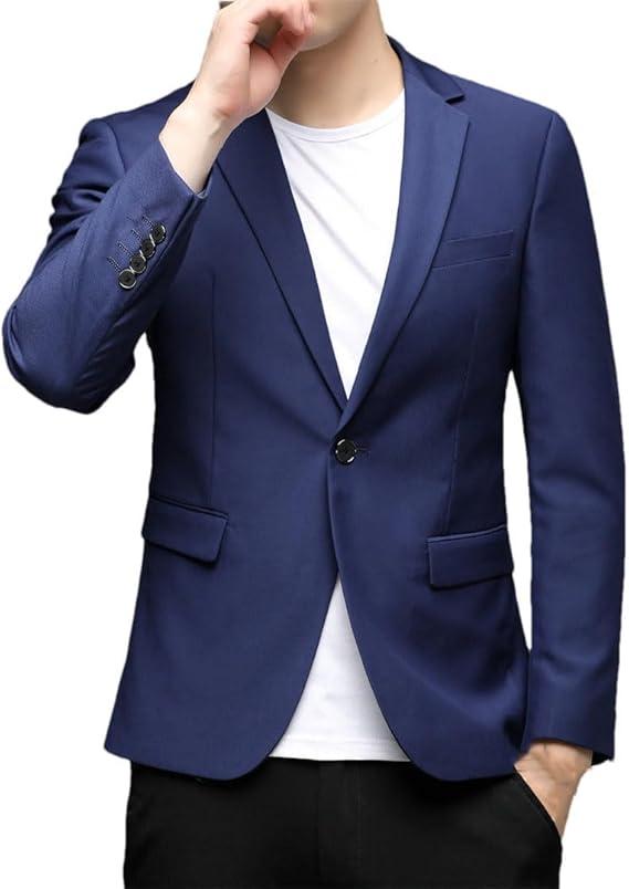 Men's Business Casual Slim Suit Solid Color One Button Jacket XS Men's Business Casual Slim Suit Solid Color One Button Jacket XS