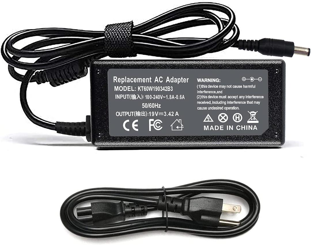 65W 19V 3.42A Laptop Charger for Toshiba Satellite C55 C55D C55T C655 C655D C675 C855 C855D L55 L655 L675 L745 L755 L775D L855 P755 P845T P855 P875 Portege Z30 Z930 Z830 Power Supply Cord