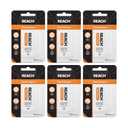 REACH Dentotape Waxed Dental Floss Tape, Unflavored, Extra Wide Floss, Shred & Frey Resistant, Plaque Remover for Teeth, Easy on Gums & Teeth, Oral Care, PFAS Free, for Adults & Kids, 6 Pack, 100 yd