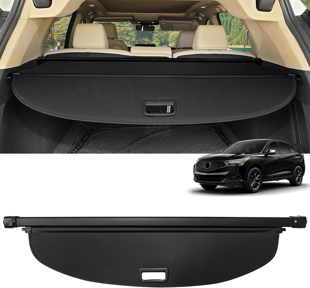 Cargo Cover for Acura RDX 2019-2025 2026 Accessories Retractable Trunk Cover Security Shielding Shade Cargo Luggage Cover Trunk Privacy Protection (Carbon Fiber Texture)