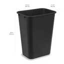 Amazon Basics Rectangular Plastic Office Wastebasket, Easy to Clean, 10 Gallon, Black, 2-Pack