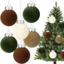 9 Pcs Velvet Christmas Balls Bulk Shatterproof Plastic Christmas Tree Decorations for Decorative Hanging Baubles