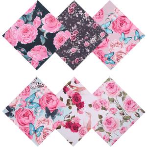 6PCS Thickened Glasses Cleaning Cloth Elegant Flower Design Microfiber Cleaning Cloth, Multi-Colored Eyeglass Lens Cleaning Cloths, Soft Wipes for Reusable Eyeglass and Phone Screens (Peony)