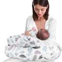 AMASKY Nursing Pillow for Breastfeeding and Bottle Feeding, Ergonomic Support for Mom and Baby, Removable Washable Cover(Milky White), Pallet of Product