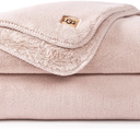 UGG Whitecap Fleece Throw Blanket, Soft Warm Throw for Bed or Chair, Luxury Bedroom Decor, Cozy Blankets, Machine Washable, 50-inch x 70-inch, Pink Quartz