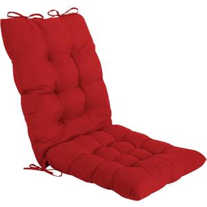 ELFJOY Rocking Chair Cushion Kitchen Chair Cushions with Seat Back Cushion Smooth and Comfortable Chair Pads with Ties 17x17 inch + 17x21 inch, Red