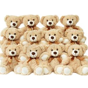 LELELONG 10 Pack Teddy Bears Bulk 13.5 inch Small Teddy Bear Stuffed Bears for Baby Shower Centerpiece Decorations for Christmas Valentine's Mother's Day for Kids or Adults (10 Light Brown)