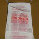 Small Economy "Thank You" T-Shirt Bags - 1/12 BBL - 7"X3.5"X13" - 1000 Bags Bulk - 13 Mic - White - For Retail, Groceries, Merchandise, Convenience Store, Supermarket, Restaurant