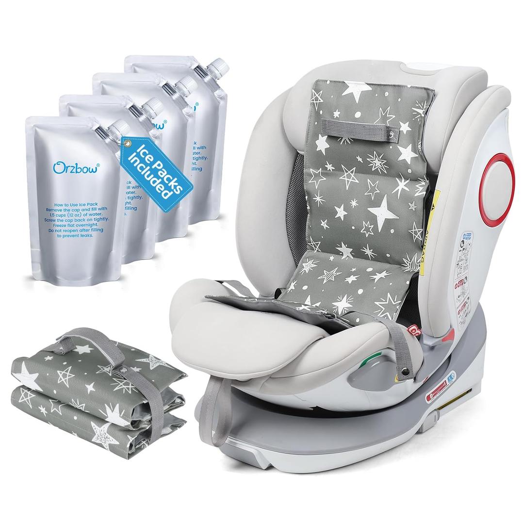 Orzbow Car Seat Cooling Pad for Toddler with Removable Ice Pack, Summer Baby Cooling Pad for Car Seats and Strollers, Portable Carseat Cooler Ice Cushion, Keeping Baby Cool in The Summer, Gray