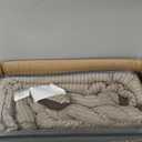 Madison Park Cozy Comforter Set Casual Blocks Design All Season, Matching Bed Skirt, Decorative Pillows, King(104"x92"), Dallas Corduroy, Taupe Brown, 7 Piece