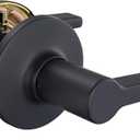 Amazon Basics Manchester Door Lever - Passage (Keyless) - Matte Black, 1-Pack