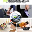 QTlier case for iPhone 16pro, 360 Rotatable Ring Stand, Raised Camera Frame, Shockproof Purple