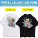 A-SUB Sublimation HTV for Dark and Light Fabric, 12" X 20FT Matte Sublimation Vinyl, White HTV Vinyl for Sublimation on Cotton Fabric - T-Shirt, Pillow, Bag