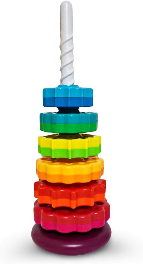 ODELA Spinning Toy  Premium Stacking Toy for Kids  Strong ABS Plastic  Rainbow Spinning Wheel Toy  Fun and Engaging Brain Development Toys for Kids