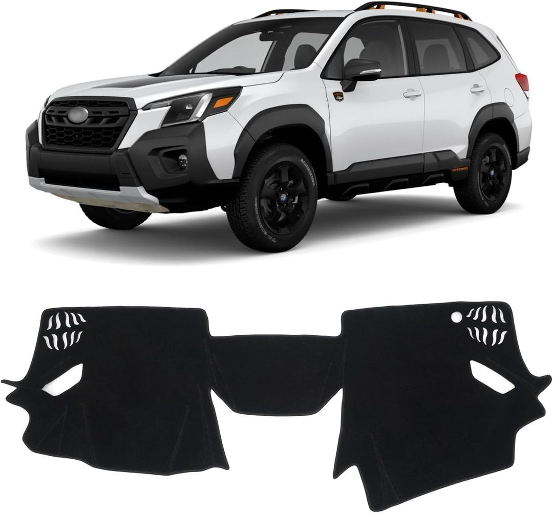 KUST Car Dash Cover for Subaru Forester 2019 2020 2021 2022 2023 2024 Left Hand Driving Dashboard Cover Polyester Dash Mat Non-Slip Interior Accessories for Forester Sunshade No Glare Black