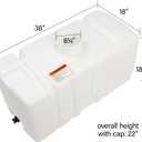 50 Gallon Water Storage Tank and Sprayer Tank, Square Plastic Reservoir for Water and Non-Flammable Liquids, 38.00" L x 18.85" W x 22.55" (107049A03)